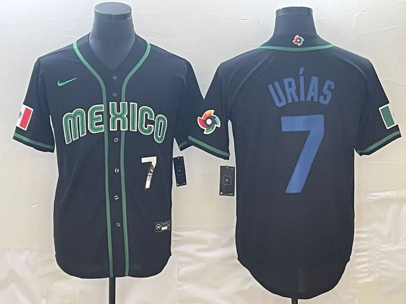 Men 2023 World Cub Mexico #7 Urias Black Nike MLB Jersey12